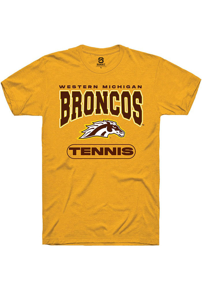 Western Michigan Broncos Gold Tennis Short Sleeve T-Shirt