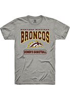 Western Michigan Broncos Grey Womens Basketball Short Sleeve T-Shirt
