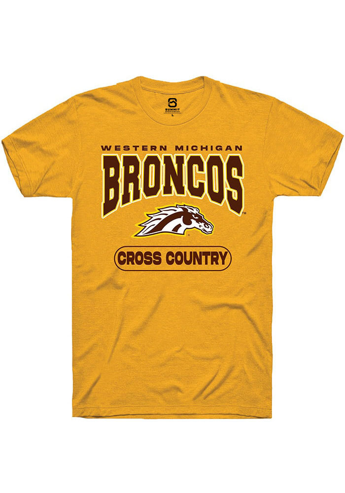 Western Michigan Broncos Gold Cross Country Short Sleeve T-Shirt