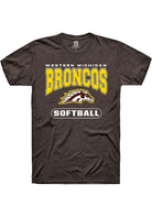 Western Michigan Broncos Brown Softball Logo Short Sleeve T-Shirt