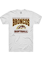 Western Michigan Broncos White Softball Short Sleeve T-Shirt