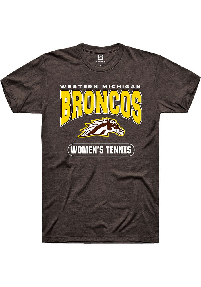 Western Michigan Broncos Brown Womens Tennis Logo Short Sleeve T-Shirt