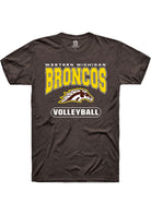Western Michigan Broncos Brown Volleyball Logo Short Sleeve T-Shirt