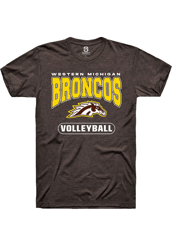 Western Michigan Broncos Brown Volleyball Logo Short Sleeve T-Shirt