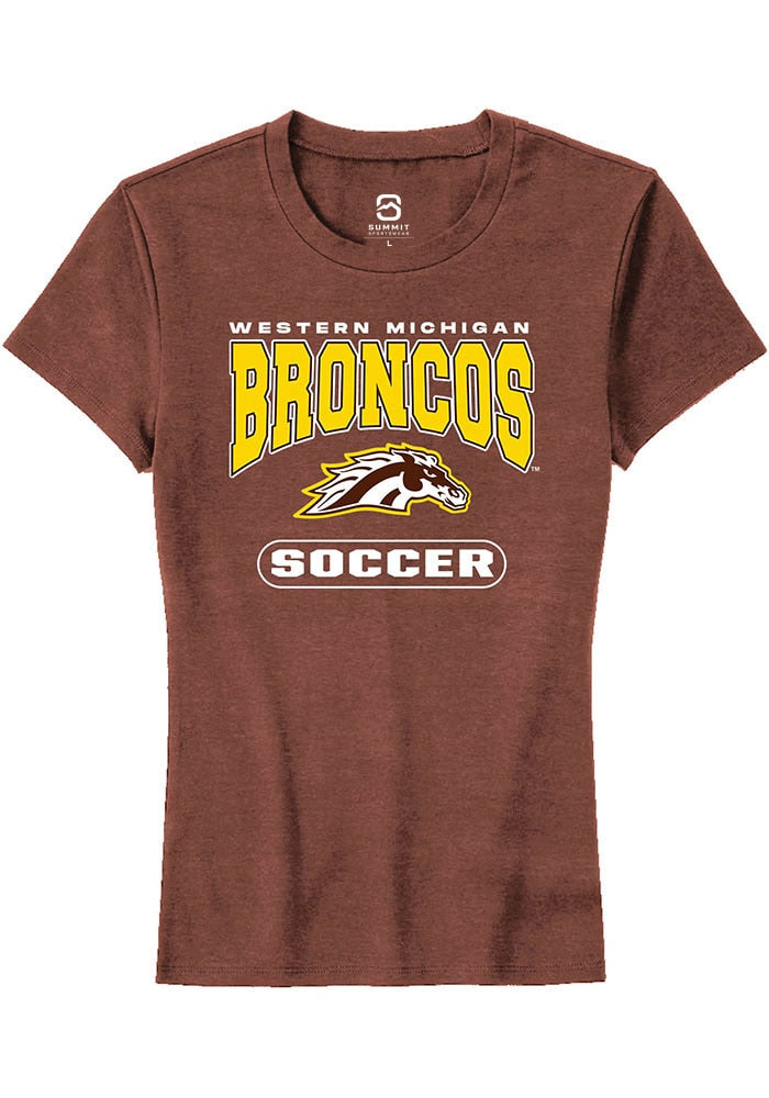 Western Michigan Broncos Womens Brown Soccer Short Sleeve T-Shirt