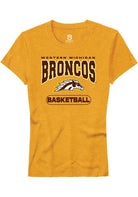Western Michigan Broncos Womens Gold Basketball Short Sleeve T-Shirt