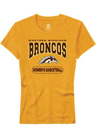 Western Michigan Broncos Womens Gold Womens Basketball Short Sleeve T-Shirt