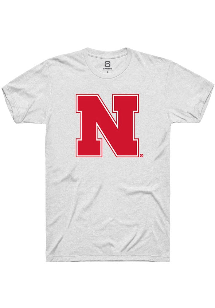 Nebraska Cornhuskers White Primary Logo Short Sleeve T-Shirt