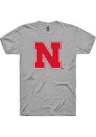 Nebraska Cornhuskers Grey Primary Logo Short Sleeve T-Shirt