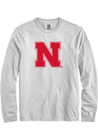 Nebraska Cornhuskers White Primary Logo Long Sleeve T-Shirt
