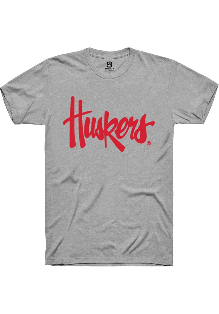 Nebraska Cornhuskers Grey Alt Logo Short Sleeve T-Shirt