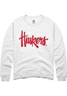Nebraska Cornhuskers Mens White Alt Logo Long Sleeve Crew Sweatshirt