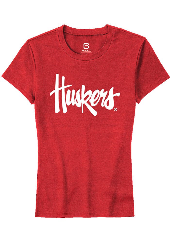 Nebraska Cornhuskers Womens Red Alt Logo Short Sleeve T-Shirt