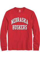 Nebraska Cornhuskers Red Arch Stack Long Sleeve T-Shirt