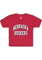 Nebraska Cornhuskers Youth Red Arch Stack Short Sleeve T-Shirt