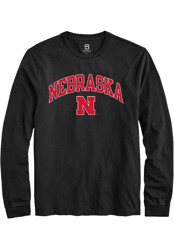Nebraska Cornhuskers Black Arch Logo Long Sleeve T-Shirt