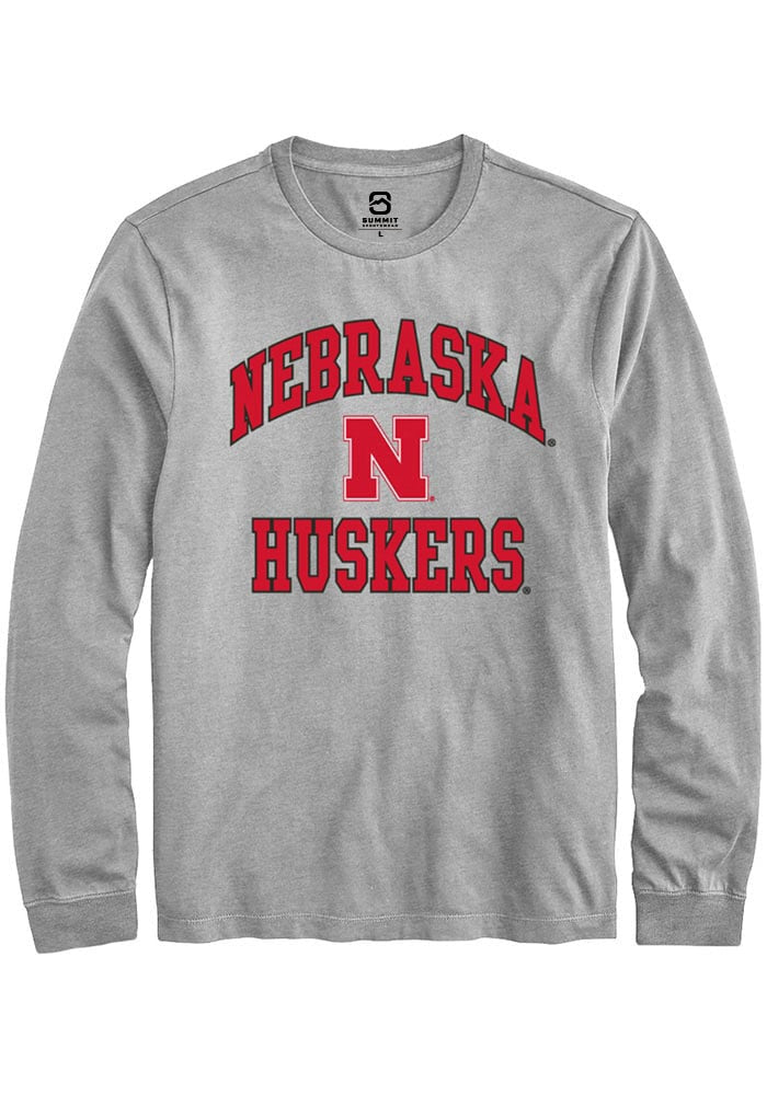 Nebraska Cornhuskers Grey Number 1 Neutral Long Sleeve T-Shirt