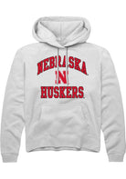 Nebraska Cornhuskers Mens White Number 1 Neutral Long Sleeve Hoodie