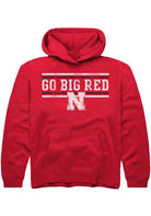 Nebraska Cornhuskers Youth Red Chant Bars Long Sleeve Hoodie