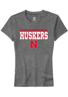 Nebraska Cornhuskers Womens Grey Repeat Short Sleeve T-Shirt