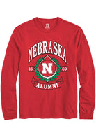 Nebraska Cornhuskers Red Alumni Wreath Long Sleeve T-Shirt