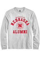 Nebraska Cornhuskers White Alumni Arch Long Sleeve T-Shirt