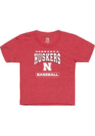 Nebraska Cornhuskers Youth Red Baseball Short Sleeve T-Shirt