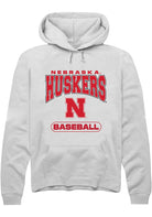 Nebraska Cornhuskers Mens White Baseball Long Sleeve Hoodie