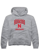 Nebraska Cornhuskers Youth Grey Cross Country Long Sleeve Hoodie