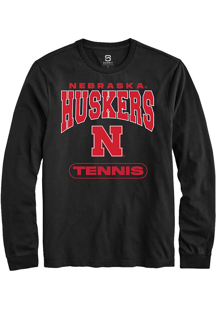 Nebraska Cornhuskers Black Tennis Long Sleeve T-Shirt