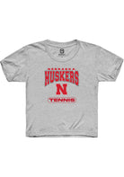 Nebraska Cornhuskers Youth Grey Tennis Short Sleeve T-Shirt