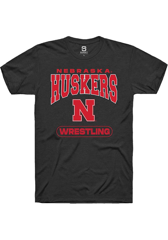 Nebraska Cornhuskers Black Wrestling Short Sleeve T-Shirt
