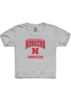 Nebraska Cornhuskers Youth Grey Wrestling Short Sleeve T-Shirt
