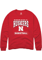 Nebraska Cornhuskers Mens Red Basketball Long Sleeve Crew Sweatshirt