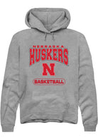 Nebraska Cornhuskers Mens Grey Basketball Long Sleeve Hoodie