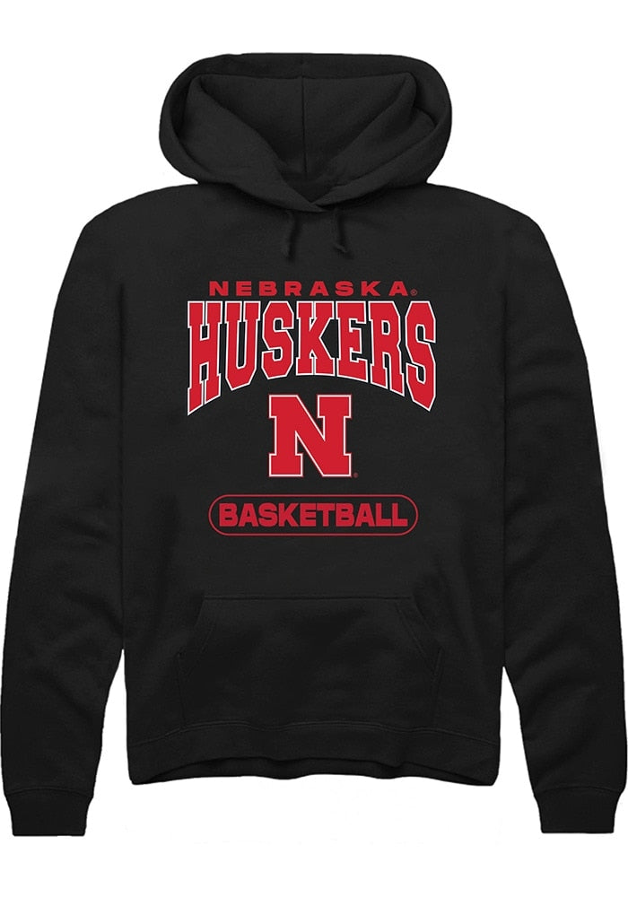 Nebraska Cornhuskers Mens Black Basketball Long Sleeve Hoodie