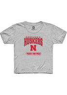 Nebraska Cornhuskers Youth Grey Track and Field Short Sleeve T-Shirt