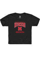 Nebraska Cornhuskers Youth Black Womens Basketball Short Sleeve T-Shirt
