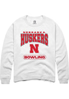 Nebraska Cornhuskers Mens White Bowling Long Sleeve Crew Sweatshirt
