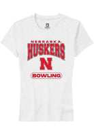 Nebraska Cornhuskers Womens White Bowling Short Sleeve T-Shirt