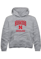 Nebraska Cornhuskers Youth Grey Bowling Long Sleeve Hoodie