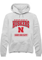 Nebraska Cornhuskers Mens White Womens Cross Country Long Sleeve Hoodie