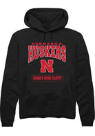 Nebraska Cornhuskers Mens Black Womens Cross Country Long Sleeve Hoodie