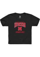 Nebraska Cornhuskers Youth Black Womens Golf Short Sleeve T-Shirt