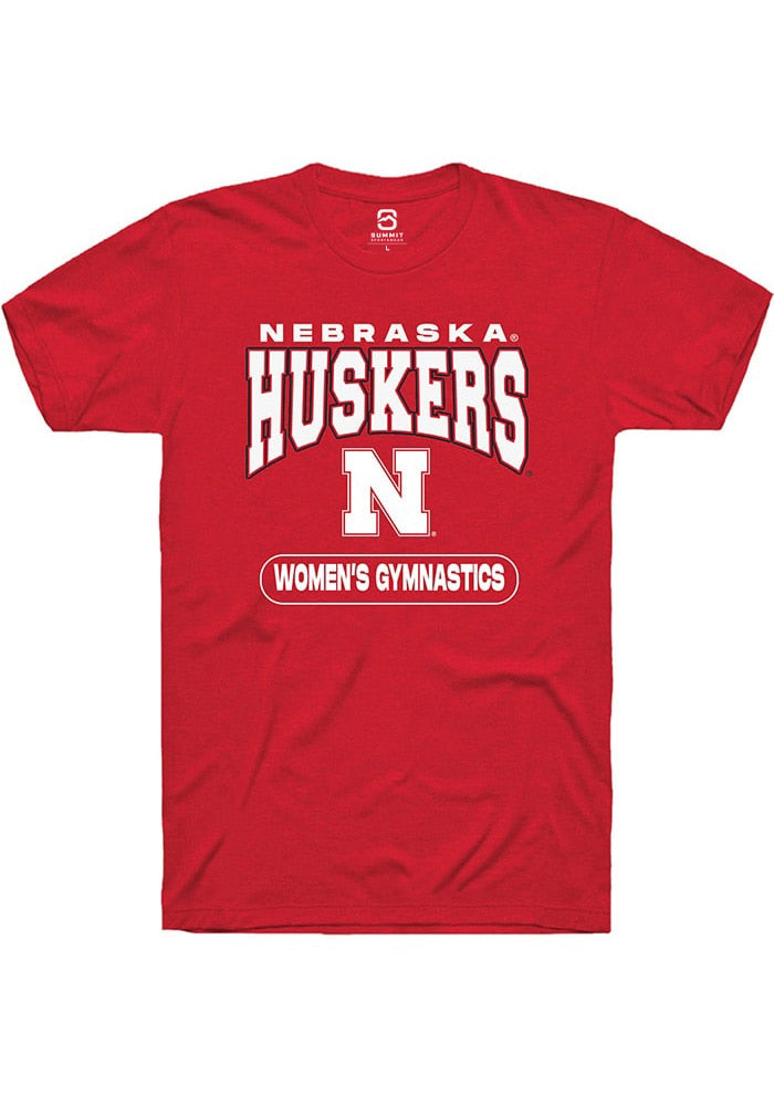 Nebraska Cornhuskers Red Womens Gymnastics Short Sleeve T-Shirt
