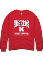 Nebraska Cornhuskers Mens Red Womens Gymnastics Long Sleeve Crew Sweatshirt