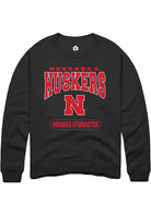 Nebraska Cornhuskers Mens Black Womens Gymnastics Long Sleeve Crew Sweatshirt