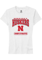 Nebraska Cornhuskers Womens White Womens Gymnastics Short Sleeve T-Shirt