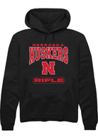 Nebraska Cornhuskers Mens Black Rifle Long Sleeve Hoodie