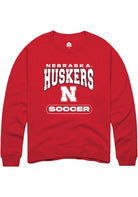 Nebraska Cornhuskers Mens Red Soccer Long Sleeve Crew Sweatshirt